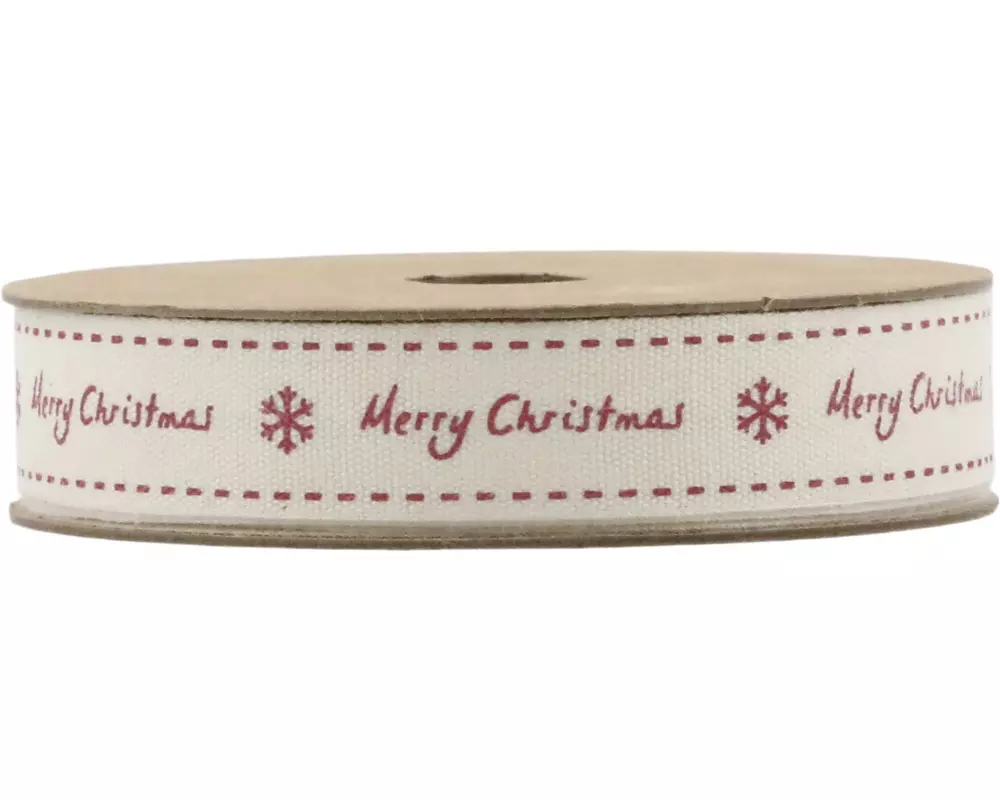 Chic Antique Geschenkband Christmas 5 m x 1.5 cm Creme