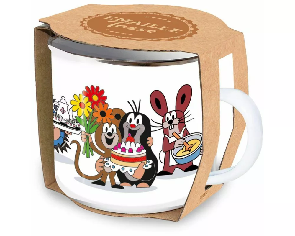 TRÖTSCH- Der kleine Maulwurf Emailletasse Torte: Kaffeetasse Teetasse Geschenkidee Geschenk Tasse Emaillebecher