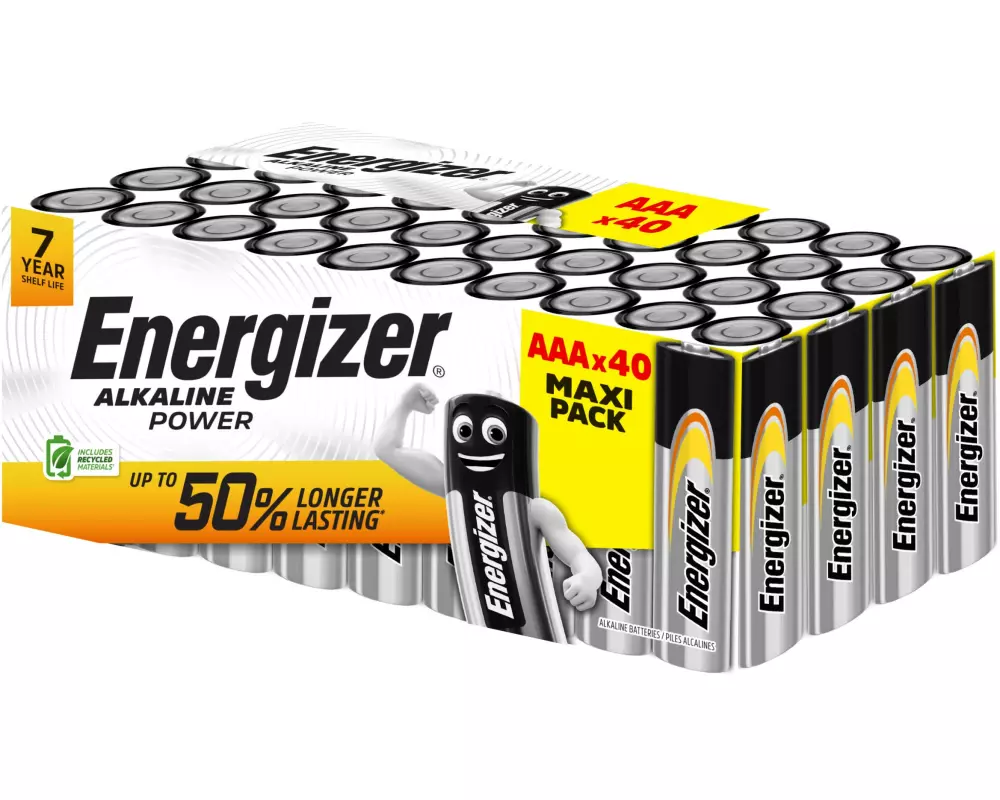 Energizer Batterie Alkaline Power AAA , 40 Stück