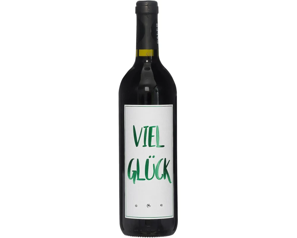 Dreams and Fantasy Geschenkidee Rotwein Viel Glück Grün, 750 ml