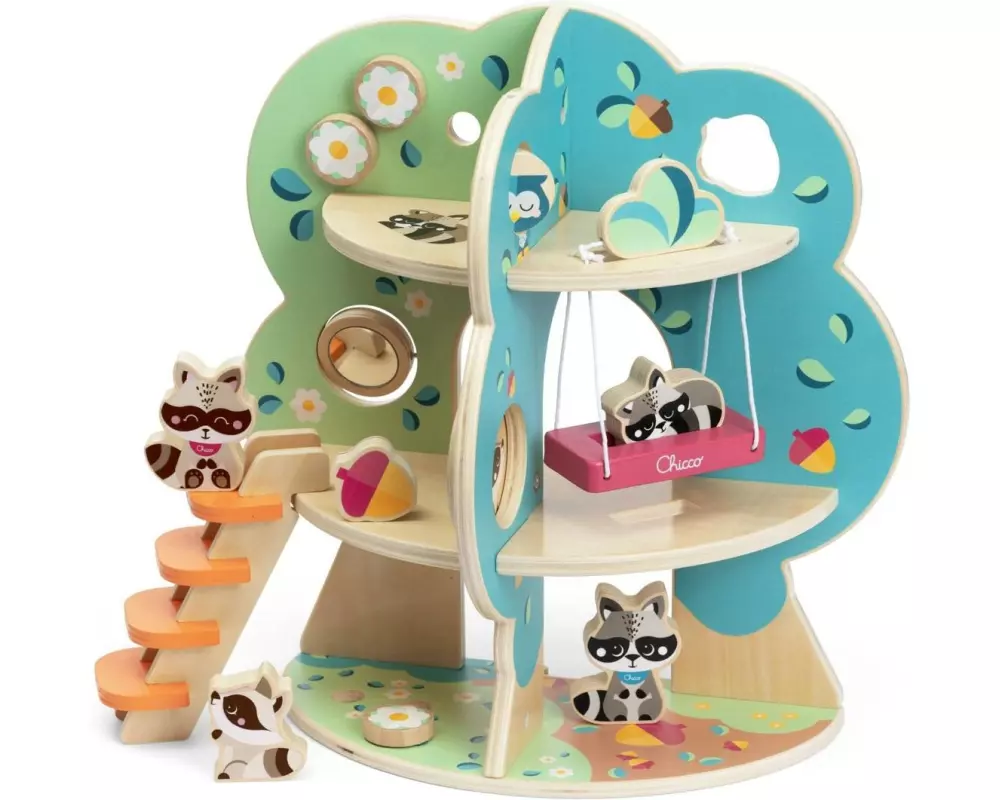 Chicco Steckspiel My Wood Friends Der Waschbär Baum