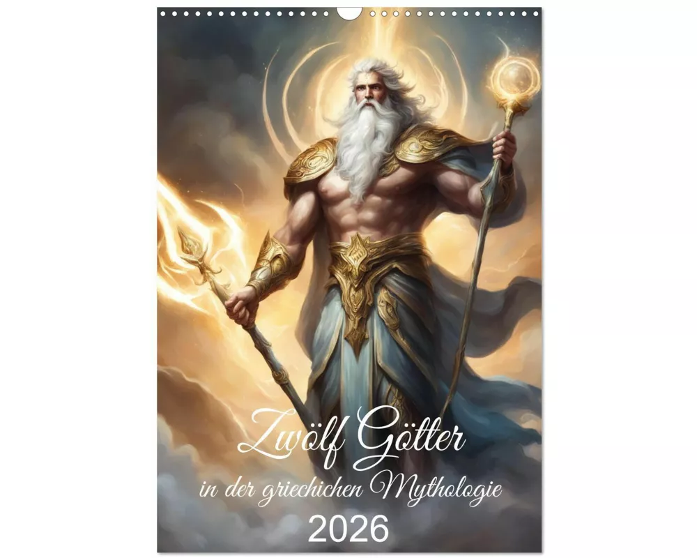 Zwölf Götter der griechischen Mythologie (Wandkalender 2026 DIN A3 hoch), CALVENDO Monatskalender