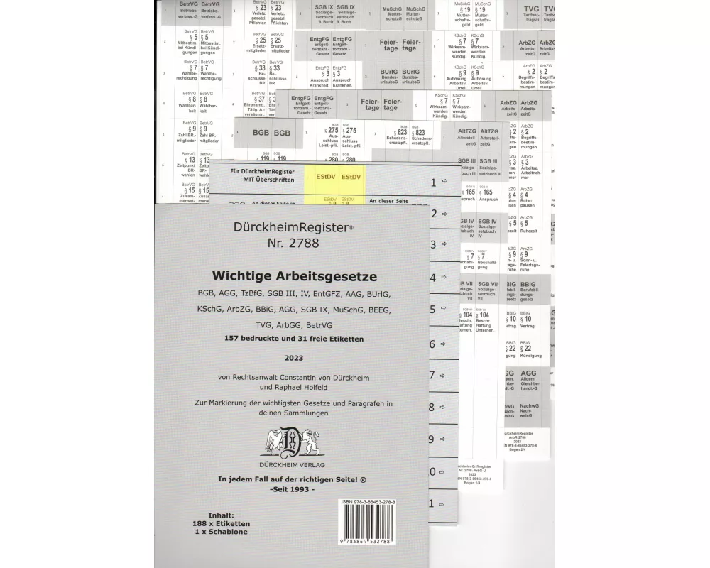 DürckheimRegister ARBEITSGESETZE MIT STICHWORTEN