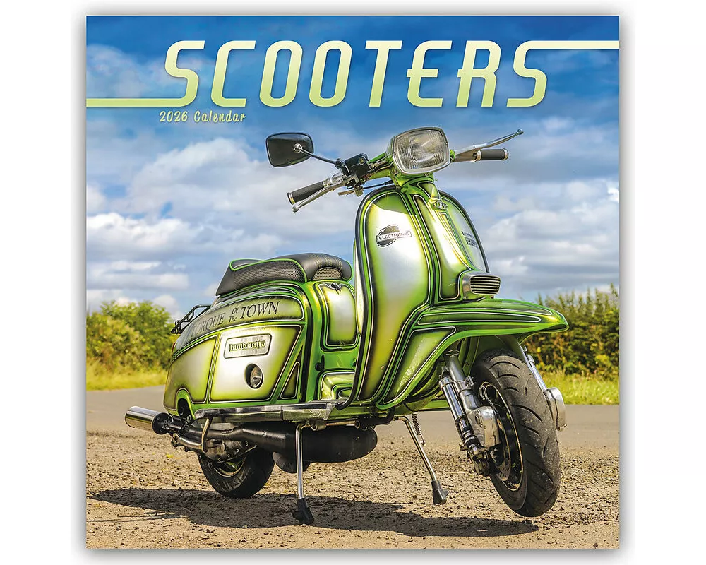 Scooters Square Wall Calendar 2026