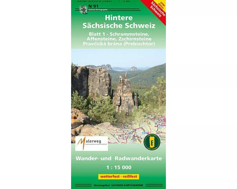 Hintere Sächsische Schweiz Blatt 1 - Schrammsteine, Affensteine, Zschirnsteine