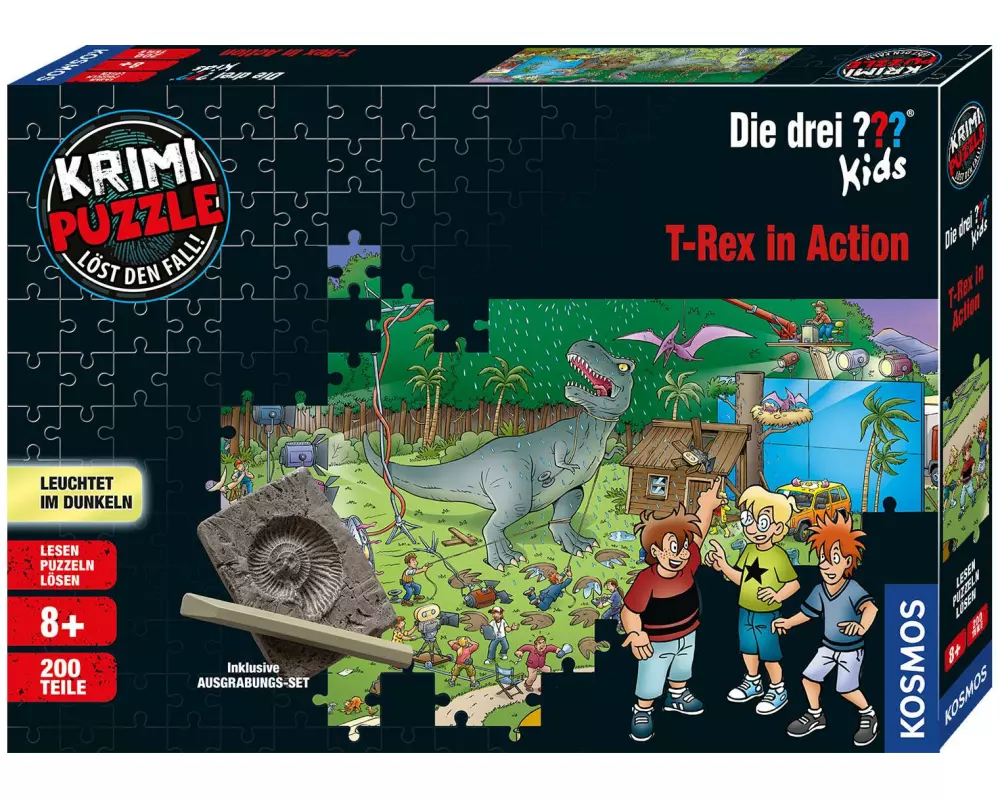 Kosmos Krimi-Puzzle Die drei??? T-Rex in Action