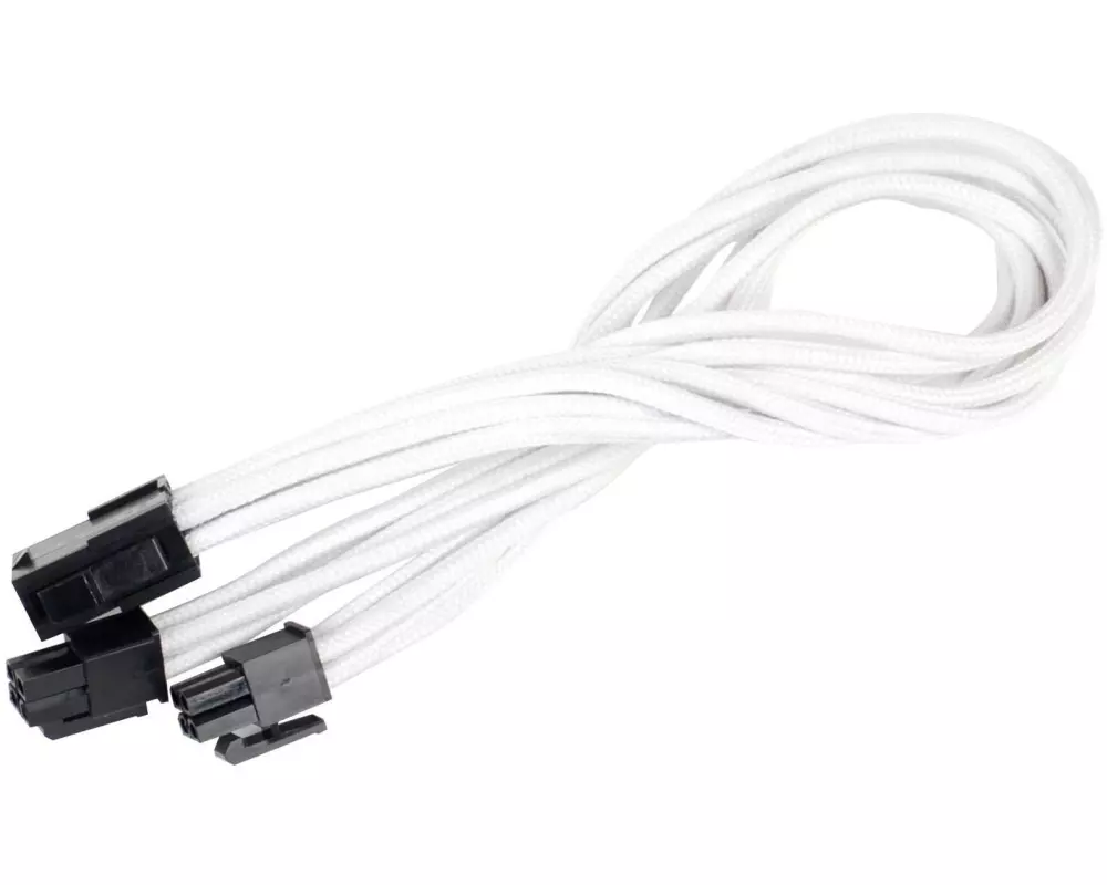 SilverStone Stromverlängerungskabel 8Pin - 4+4Pin EPS Weiss