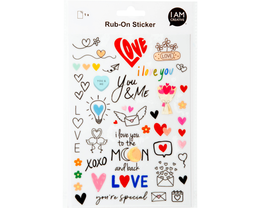 I AM CREATIVE Rub on Sticker A5 4010.60 Liebe