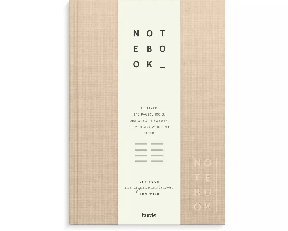 Burde Notizbuch Textil beige liniert A5