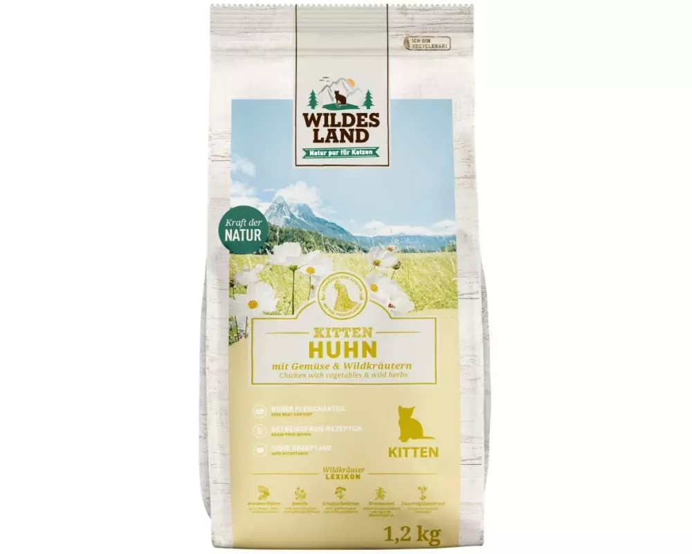 Wildes Land Trockenfutter Kitten Huhn, 1.2 kg