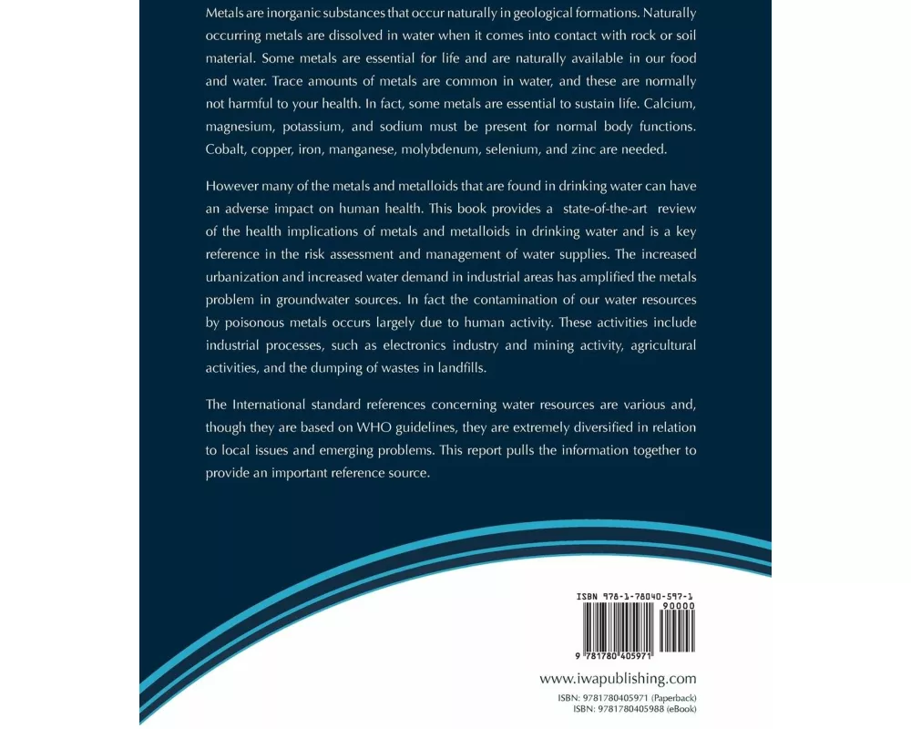 Health Effects of Metals and Related Substances in Drinking Water