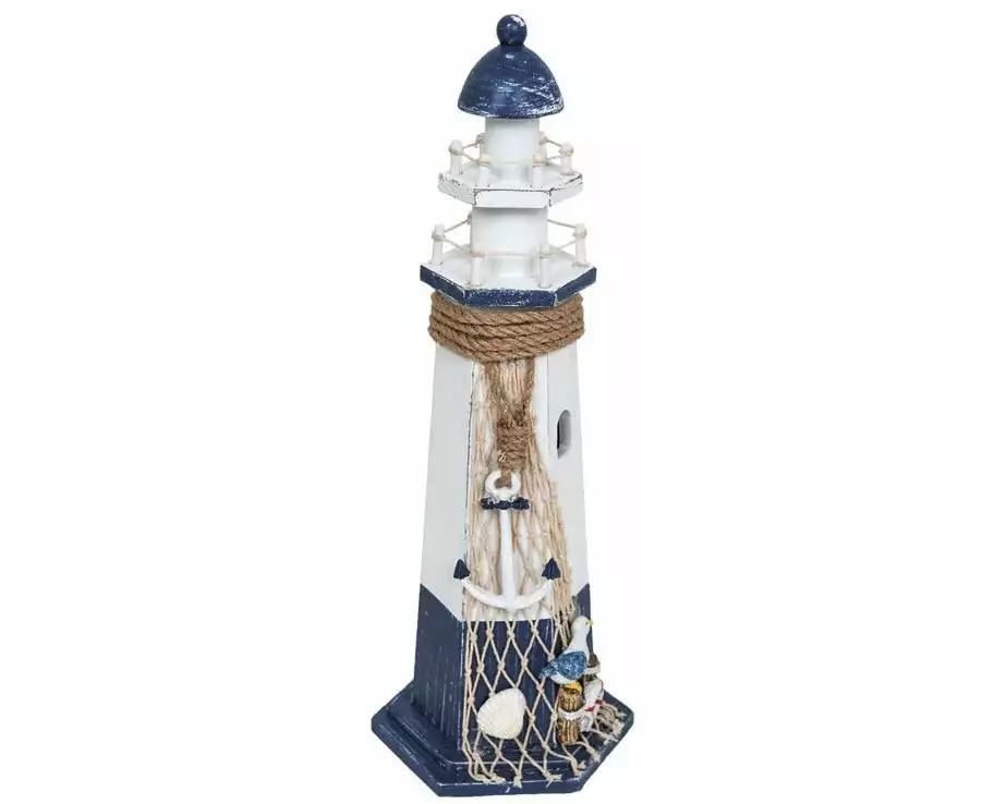 Dekomat AG Aufsteller Leuchtturm mit Anker 37 x 12 cm