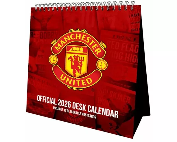 Manchester United Fc 2026 Desk Easel Calendar