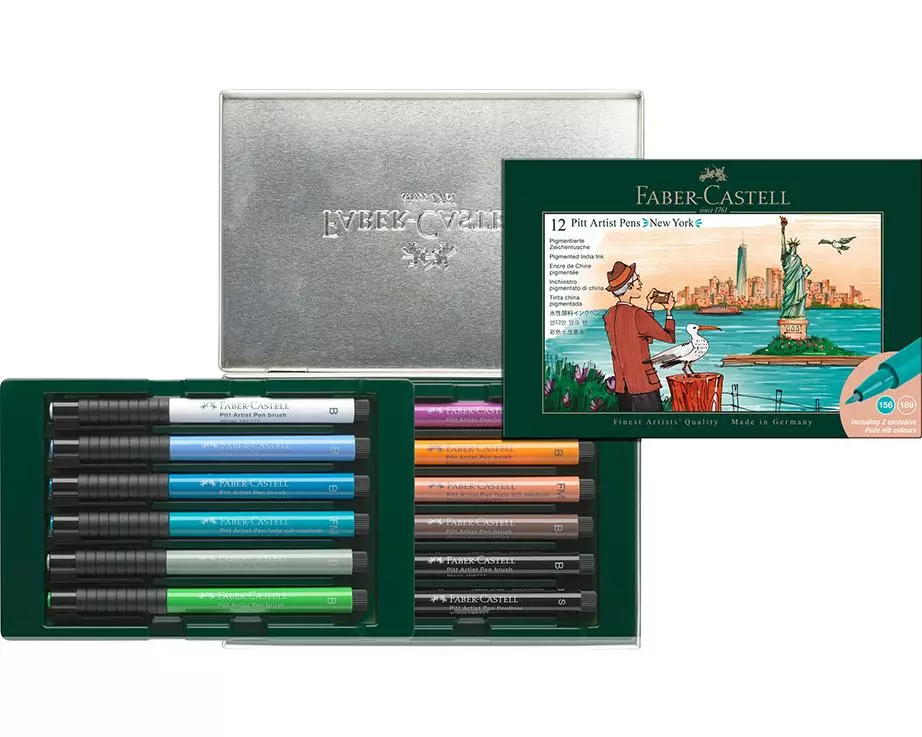 Faber-Castell Tuschestift Ptt Arttist Pen Set Sydney 12 Farben