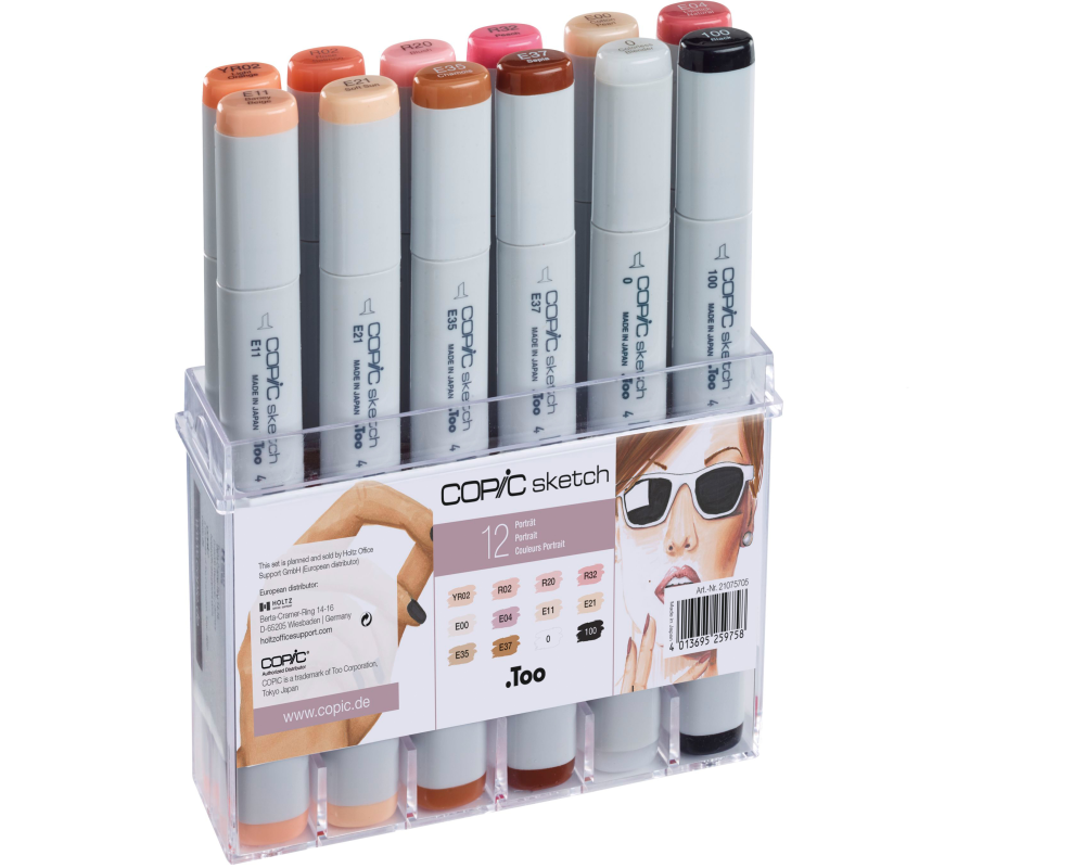 COPIC Marker Sketch 21075705 Set Porträtfarben, 12 Stück