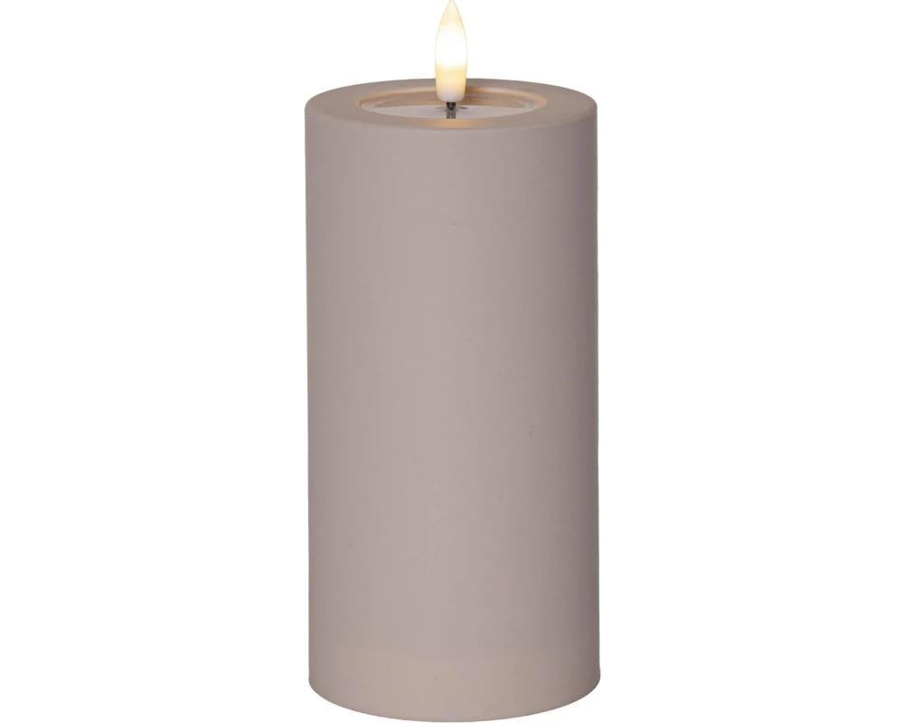 Star Trading LED Pillar Kerze Flamme Soft Indoor, 17.50 cm, Beige