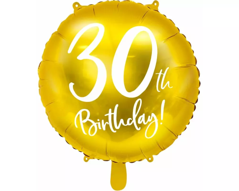Partydeco Folienballon 30th Birthday Gold/Weiss