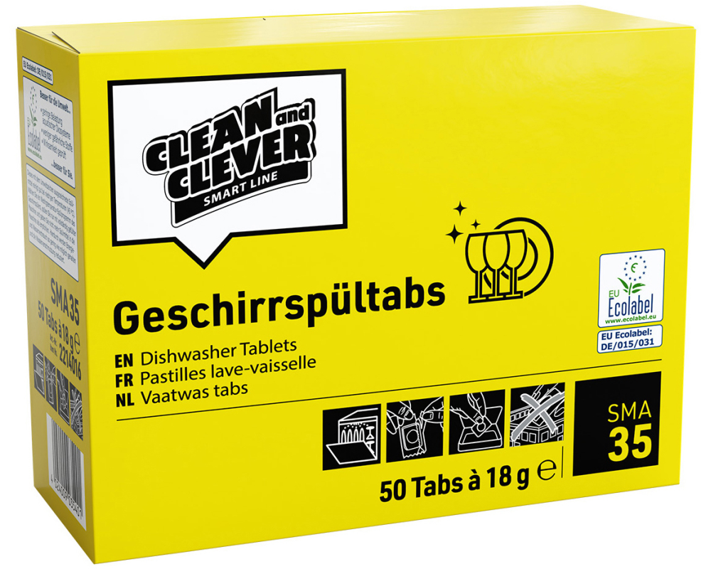 Clean and Clever Maschinenspülmittel Geschirrspültabs SMA 35 50 Stück