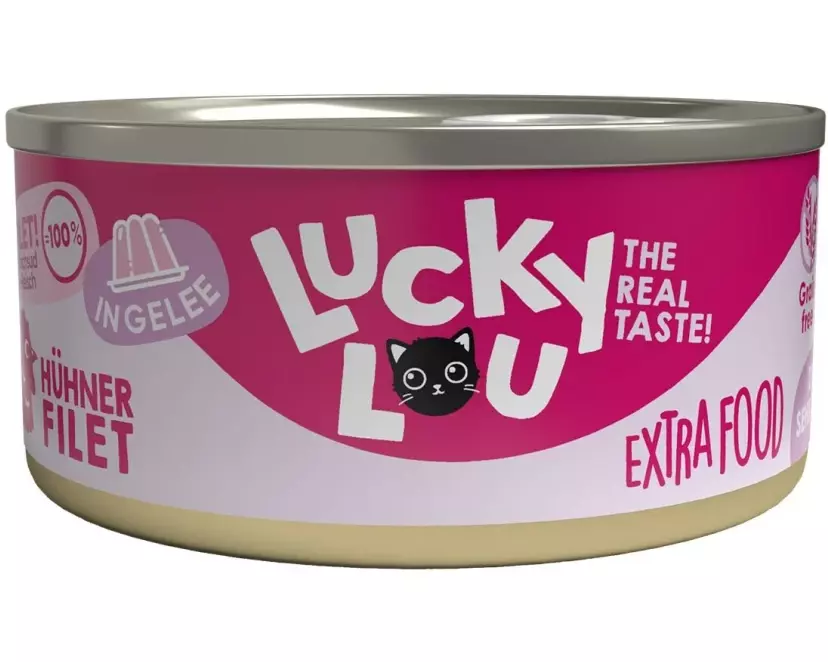 Lucky Lou Nassfutter Extrafood Hühnerfilet in Gelee, 70 g
