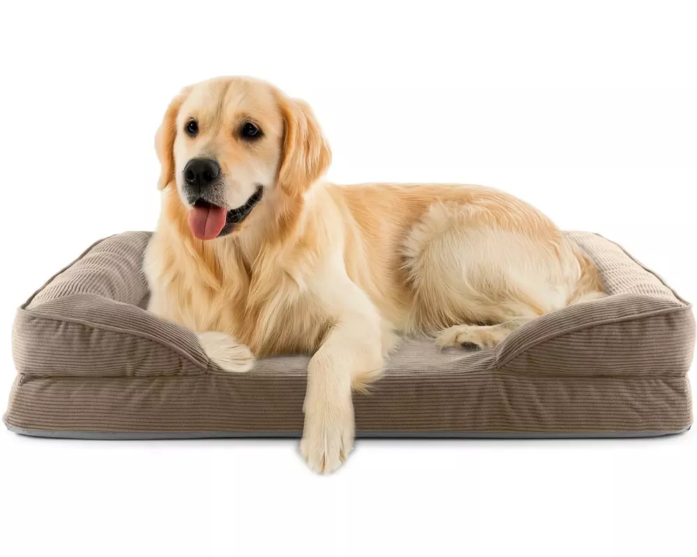 Lumaland Hundebett Indoor Cord L Hellbraun
