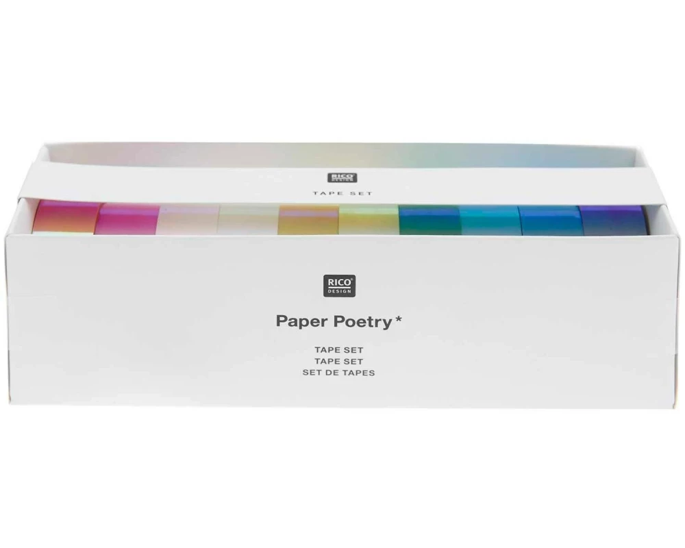 Rico Design Deko-Klebeband Washi Tap Set 10 Stück, Mehrfarbig