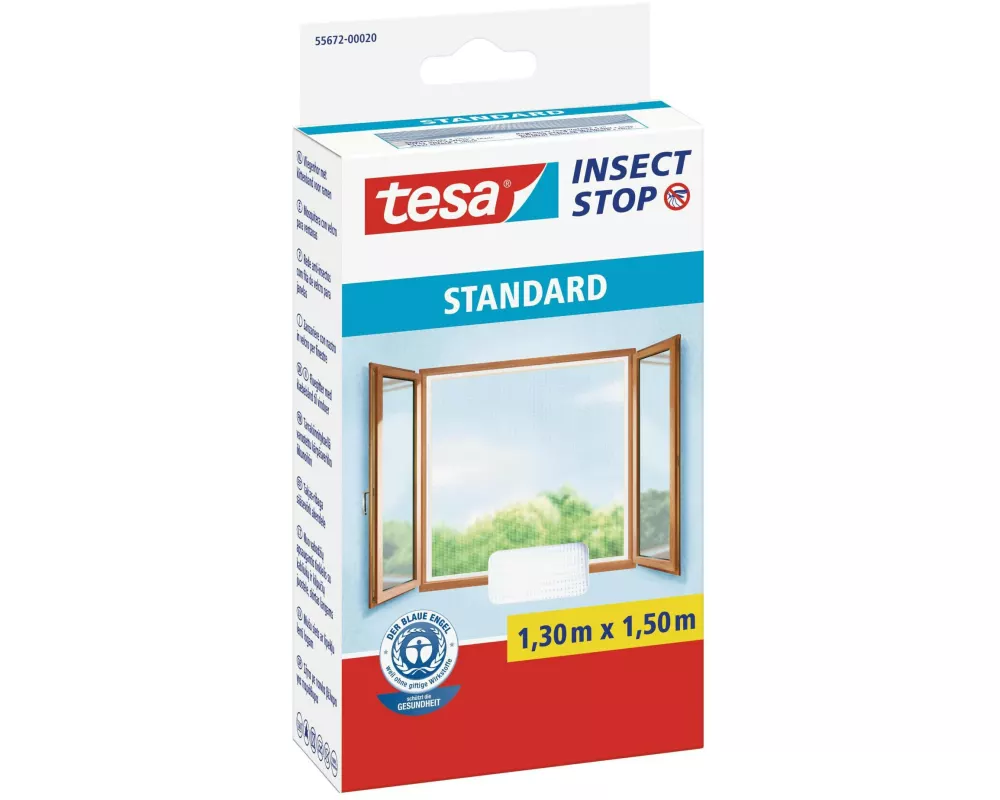 tesa Fliegengitter Insect Stop Standard, 1.3 x 1.5 m, weiss