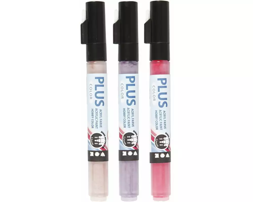 Creativ Company Acrylmarker Plus Color 3er Set, Rosatöne