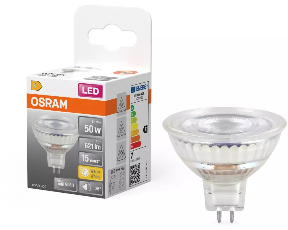 OSRAM Lampe LED STAR MR16 50 6.1W Warmweiss (WW)