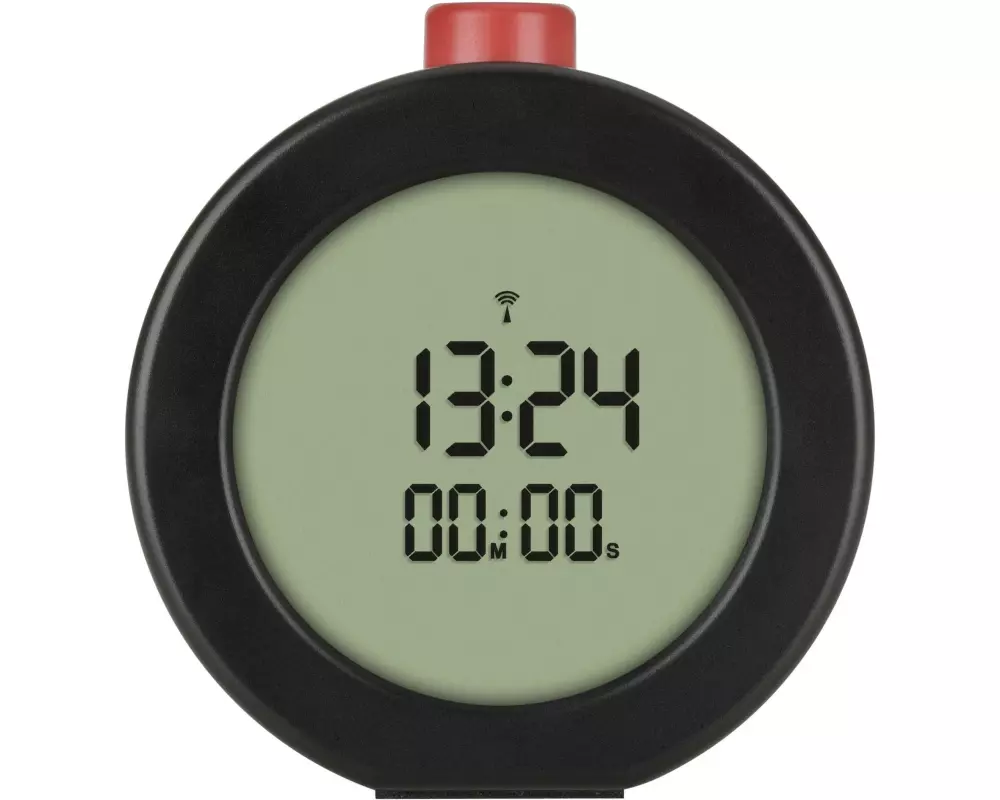TFA Dostmann Digitaler Funk-Wecker mit Timer Schwarz Rot