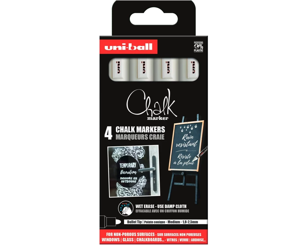 Uni Kreidemarker CHALK 1.8-2.5 mm, 4 Stück