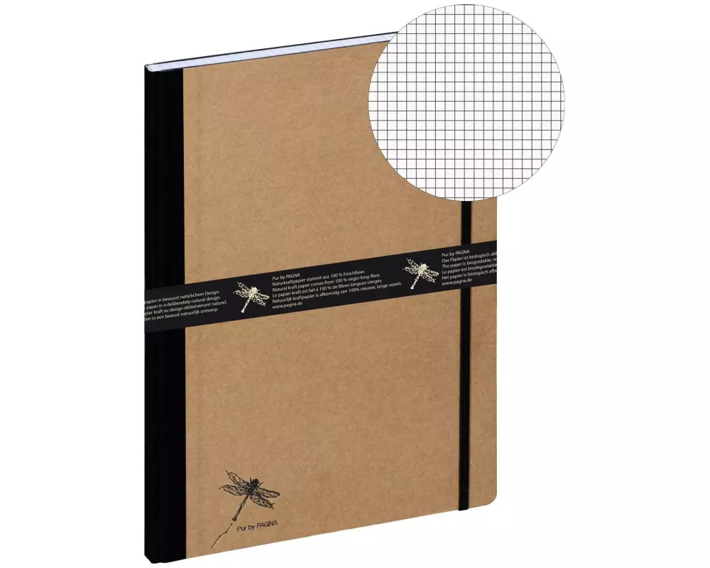 Pagna Notizbuch Pur A4, Kariert, Braun