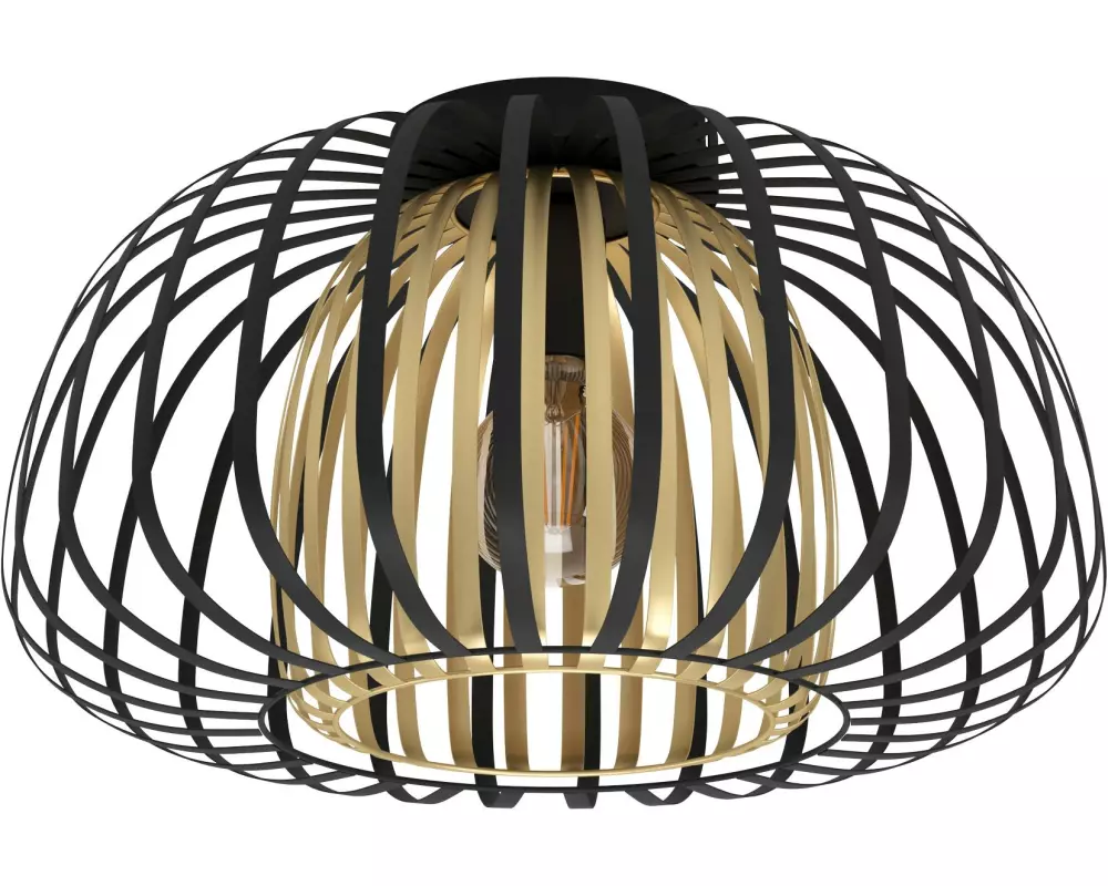 EGLO Leuchten Deckenleuchte ENCINITOS 1x E27 Schwarz/Gold