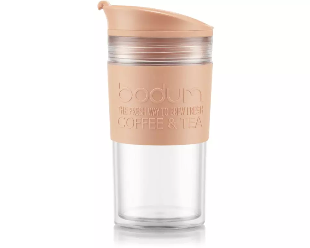 Bodum Thermobecher Travel Mug 350 ml, Beige/Rosa