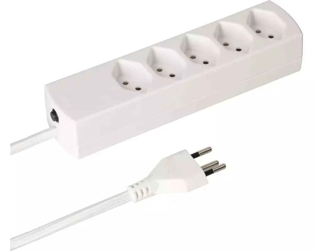maxTex Steckdosenleiste maxTEX 5x Typ 13, 2 m Weiss