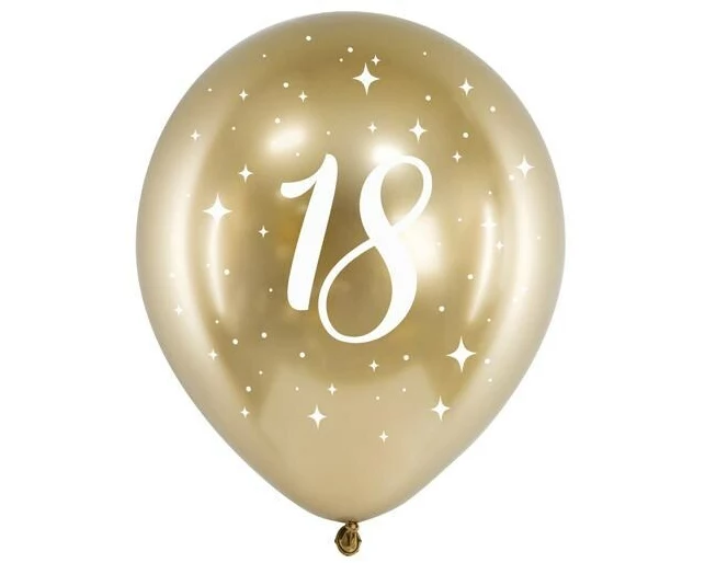 Partydeco PartyDeco Glossy Ballons 18, 6er-Set Gold