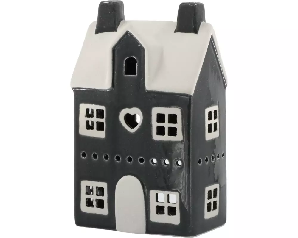 Chic Antique Haus für Teelichter Chamonix, Schwarz