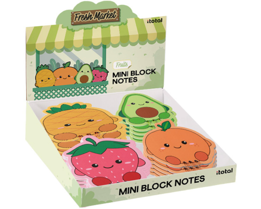 I-TOTAL Notizblock Mini 11x11.7cm XL2065A Gemüse, assortiert