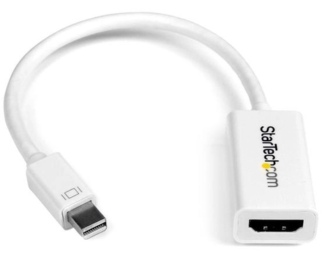 StarTech.com Mini DisplayPort to HDMI Adapter, Active Mini DP to HDMI Video Converter for Monitor/Display, 4K 30Hz, mDP to HDMI Adapter, White