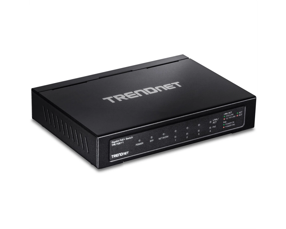 TRENDnet TPE-TG611 6-Port Switch PoE+ Gigabit