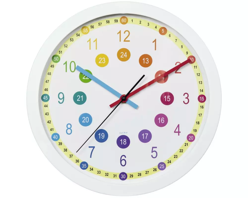 Hama Wanduhr Easy Learning Ø 30 cm, Weiss