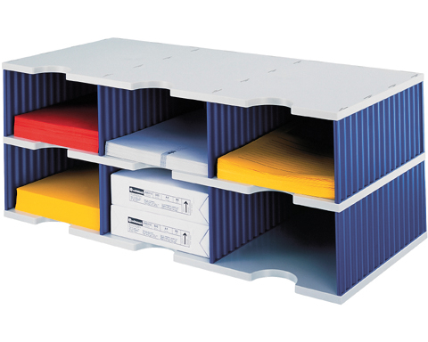 STYRO Styrodoc trio Jumbo 268-03221.38 grau/blau 6 Fächer