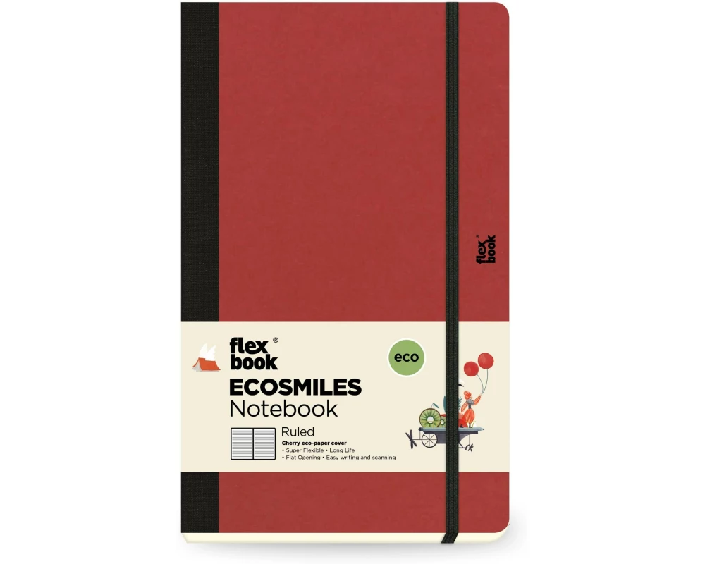 Flexbook Ecosmiles Notebook 13 x 21 cm, Liniert, Rot
