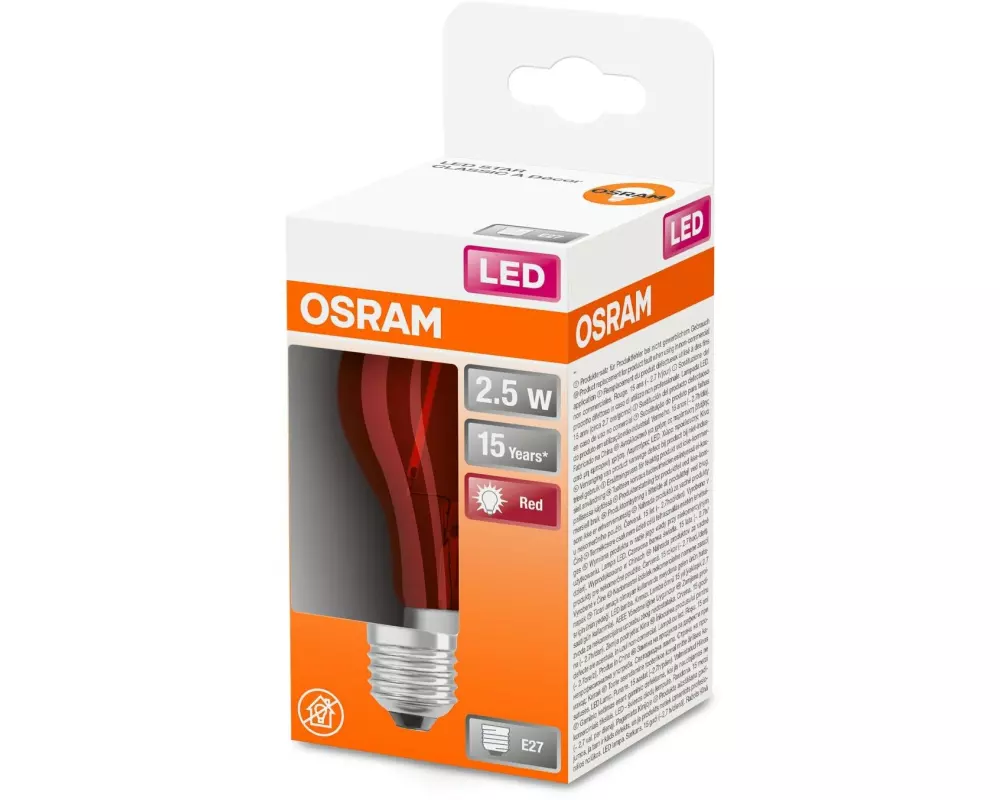 OSRAM Lampe Star Décor Red, 2.5W, E27 Warmweiss (WW)