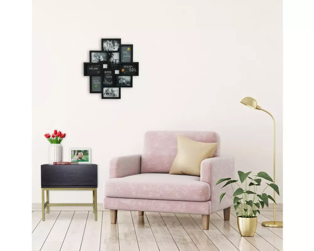 relaxdays Nachttisch mit 1 Schublade 50 x 50 cm, Gold/Schwarz