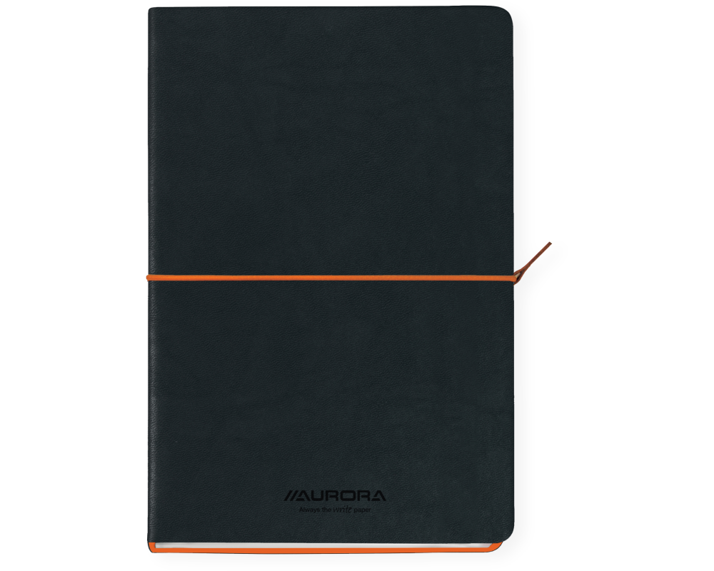 AURORA Notizbuch Softcover A5 2396TESO schwarz/orange, liniert 192 S.