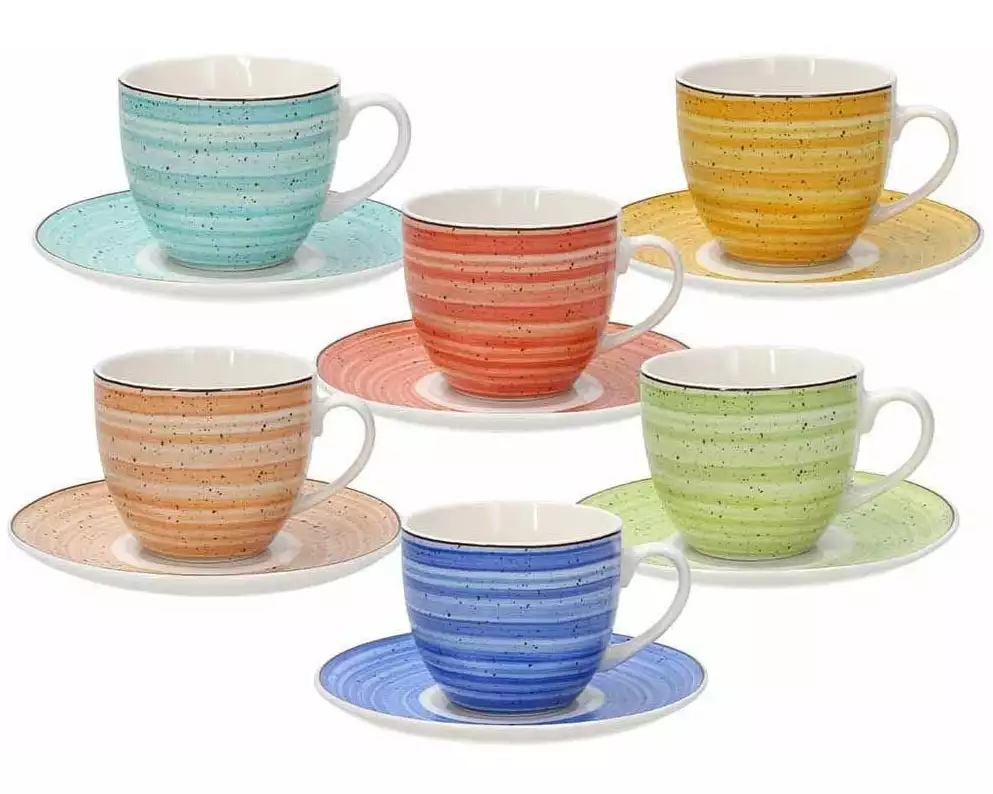 Tognana Tognana Kaffeetassen-Set Kaleido 200 ml, 6 Stück, Mehrfarbig