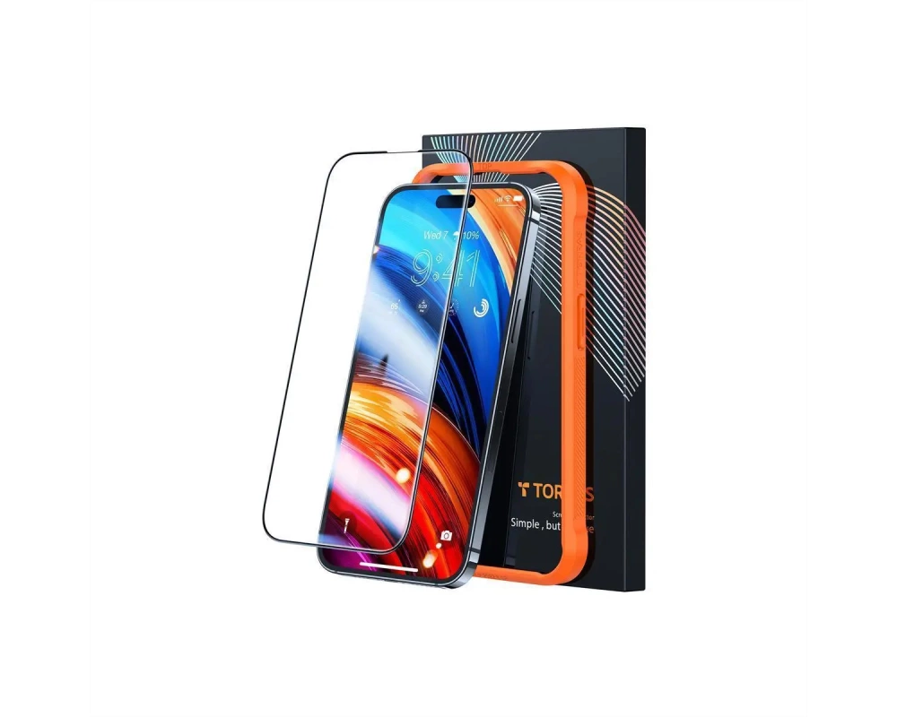 Torras Displayschutz Diamond Panzerglas, iPhone 15, transparent