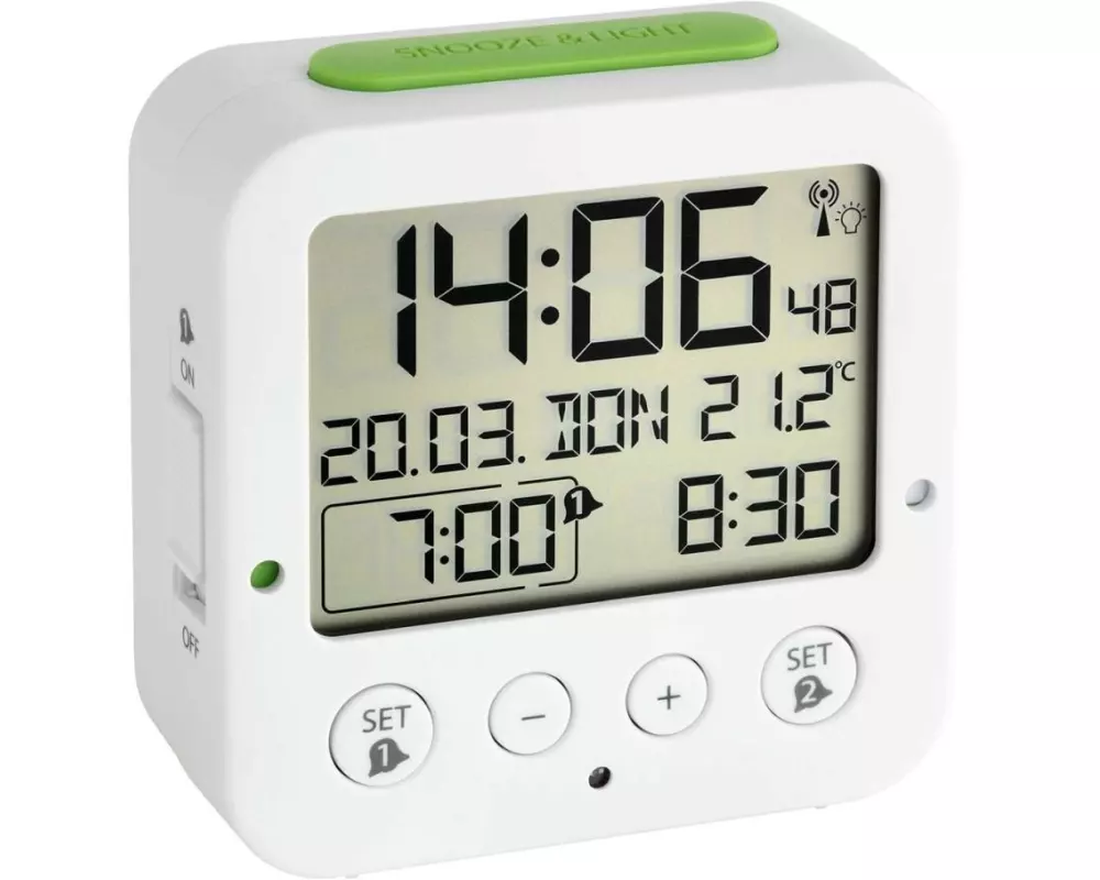 TFA Dostmann Digitalwecker Bingo Weiss