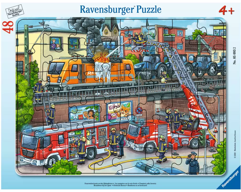 Ravensburger Puzzle Feuerwehreinsatz an den Bahngleisen 48 Teile