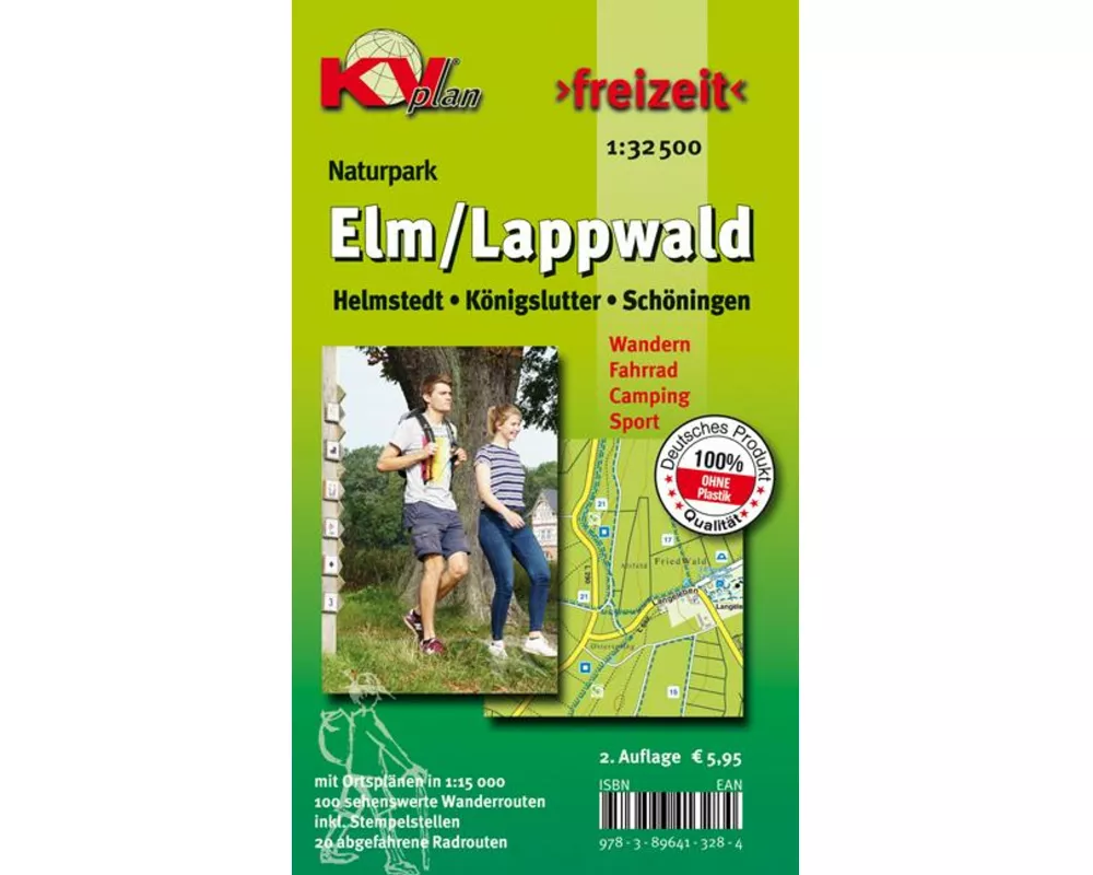 Elm/Lappwald (Königslutter, Helmstedt, Schöningen), KVplan, Wanderkarte/Radkarte/Freizeitkarte, 1:32.500 / 1:12.500